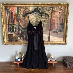 Vintage Y2K Cache Black Ruffled Jersey Mini Dress Size 4  RARE MSRP $225